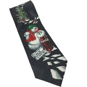 Coca Cola Snowman Christmas Tree Novelty Necktie